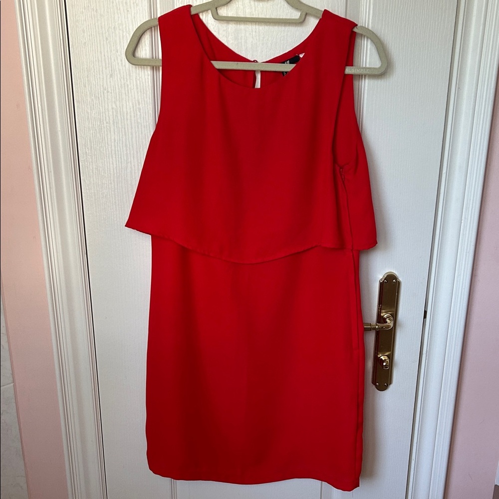 H&M Vibrant Red Layered Mini Dress